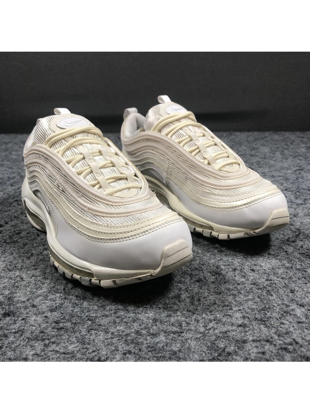 Nike Air Max 97 Shoes Womens 8.5 White Cream Mesh Running Sneakers - Picture 3 of 7